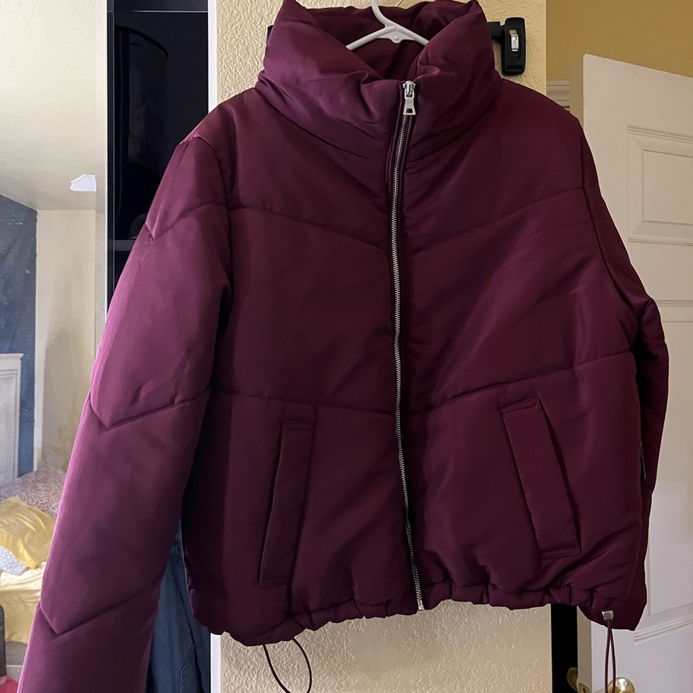 Burgundy Puffer Jacket